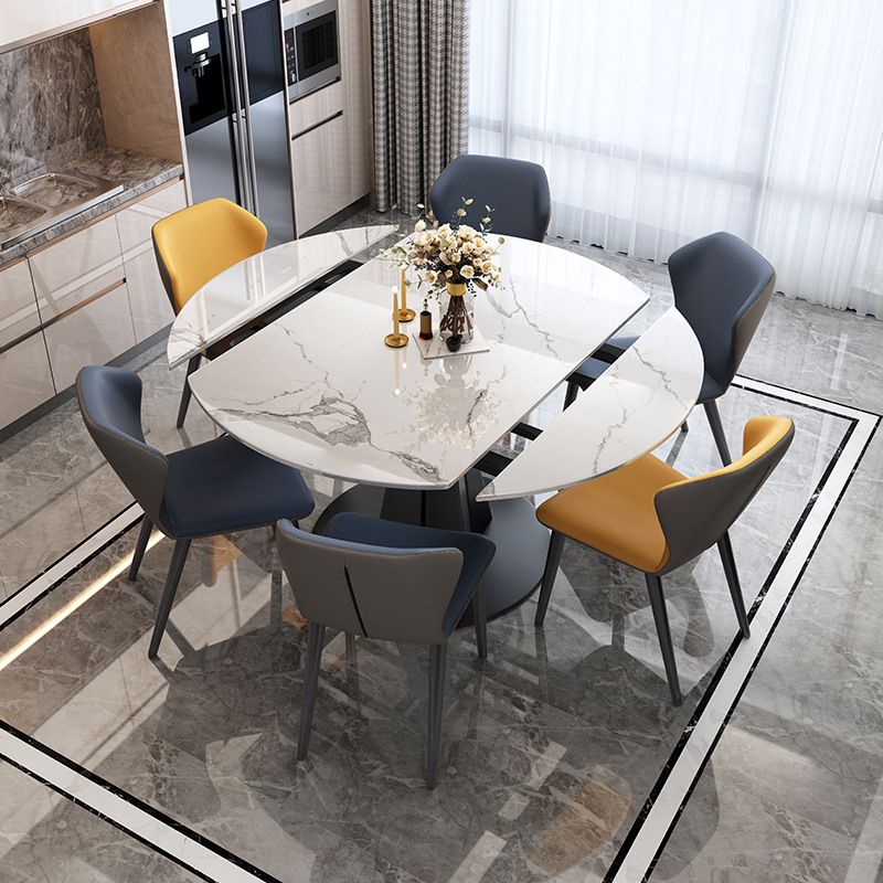 Contemporary Sintered Stone Table Round Table Set 1/5/7 Pieces Dining Set