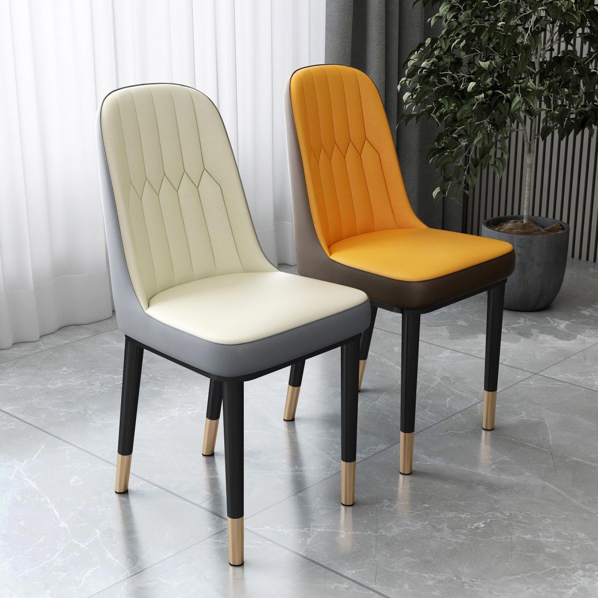 Metal de la cocina del estilo nórdico que cena la silla Parsons que cena la silla lateral sin brazos