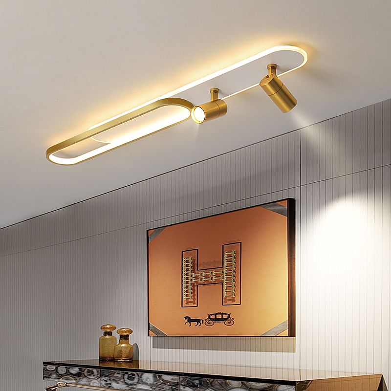 Eigentijdse LED-plafondlamp met inbouwverlichting voor woonkamer