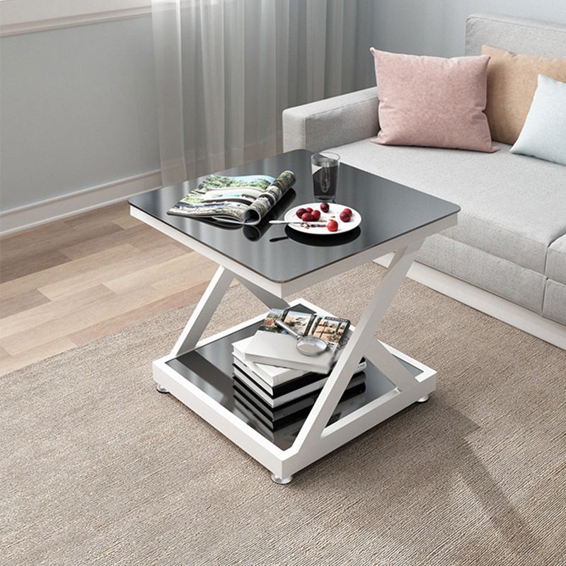 Contemporary  Abstract End Table  Side Table with Storage for Bedroom