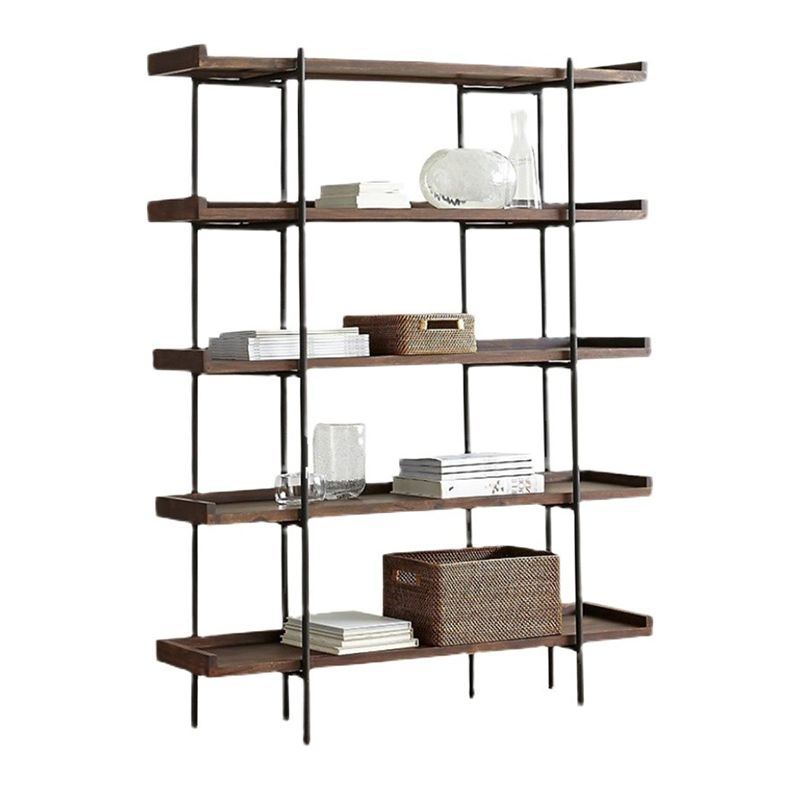 Libreria di scaffali Etagere Shelf Open in stile industriale con ripiani rettangolari