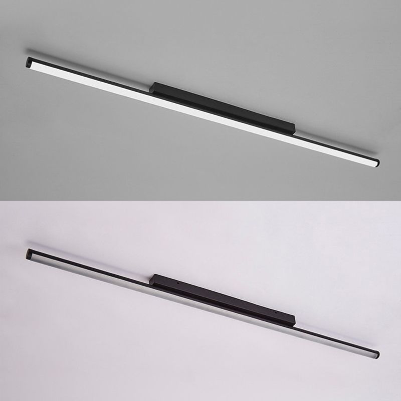 Linear Ceiling Mounted Fixture Minimalist Style LED Metal Close to Ceiling Lighting