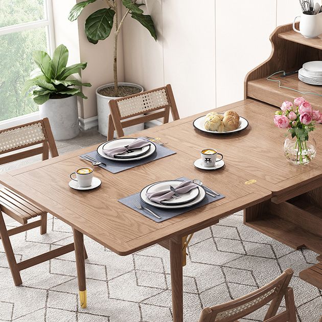 Mesa de comedor de madera rectangular de 55.1 pulgadas Mesa de madera maciza de mediados de siglo Moderno para el hogar