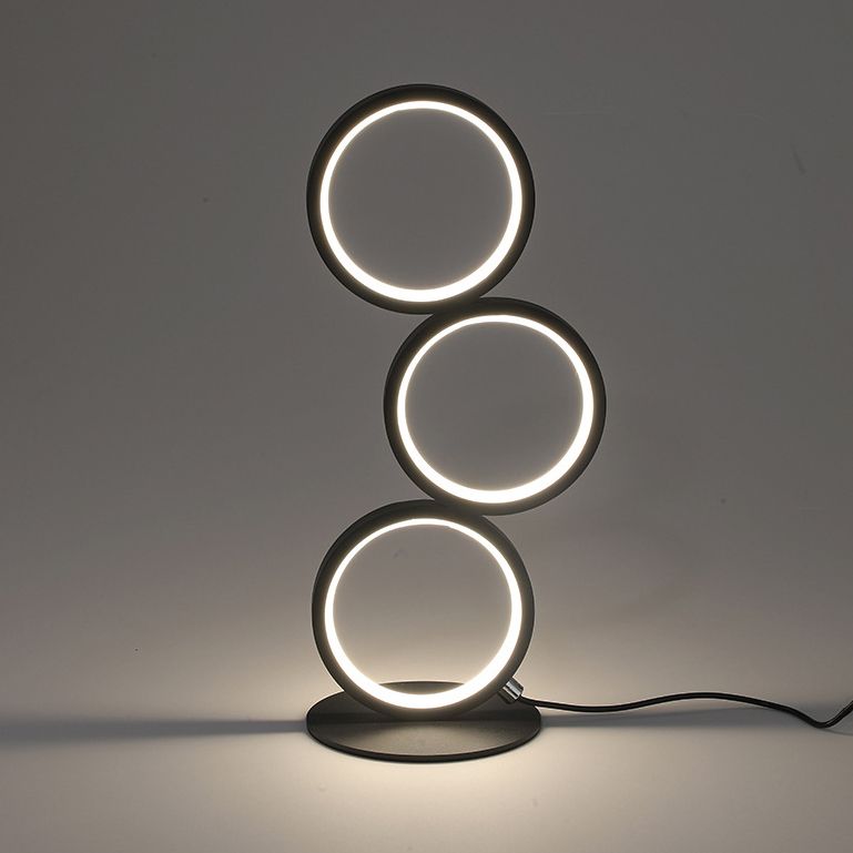 Lámparas de mesita de noche circular lámparas de mesa modernas 3 lámparas de mesa de luz ligeras