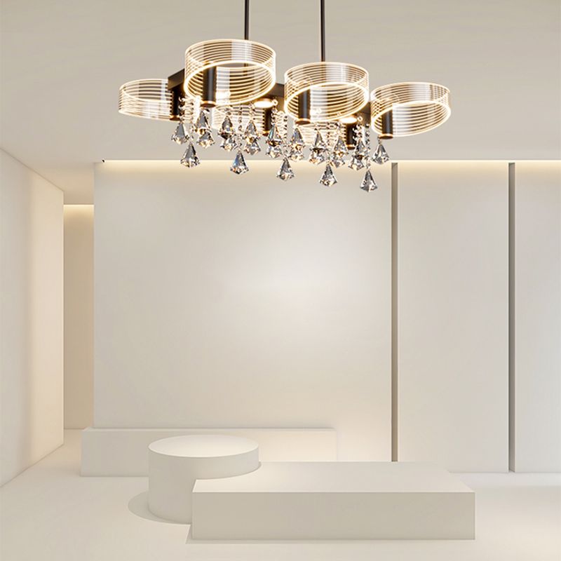 Luces de lámpara de araña de isla de estilo moderno luces colgantes de aluminio LED para comedor