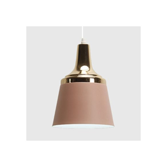 Stoffen winkel emmer suspensie licht aluminium single head nordic macaron gekleurd hanglampje