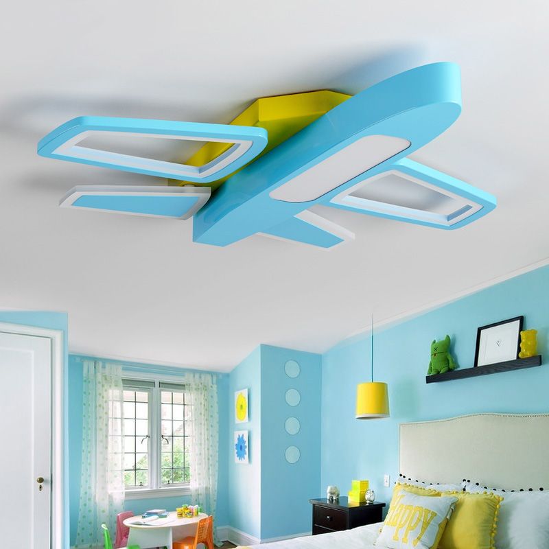 Kids Modern White Ceiling Light Plane Acrylic LED Flush Mount Light for Amusement Park