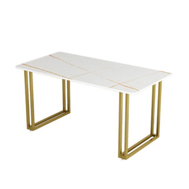 Sintered Stone Home Dining Table Industrial Dining Room Table with Double Pedestal