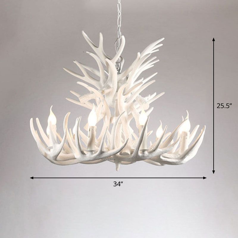 Lampada del lampadario in resina in resina di corno di cervo rustico per soggiorno per soggiorno