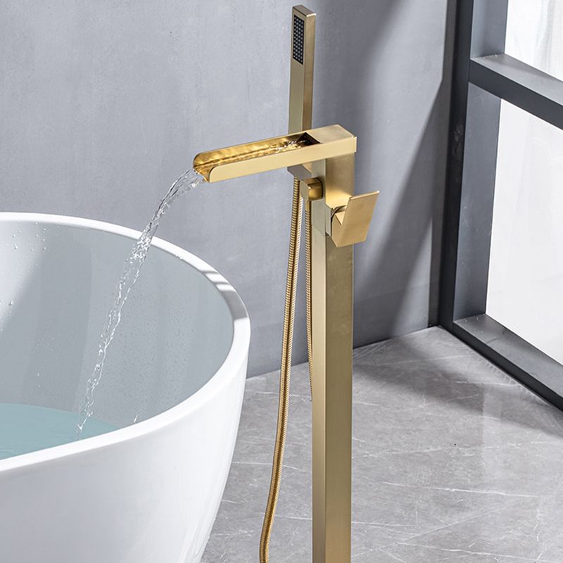 Floor Mounted Metal Freestanding Tub Filler One Handle Freestanding Bathtub Faucet