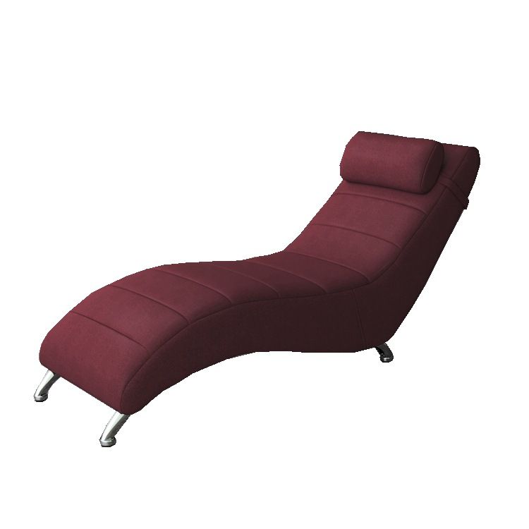 Faux Leather Chaise Lounge Armless Solid Color Chaise for Bedroom and Living Room