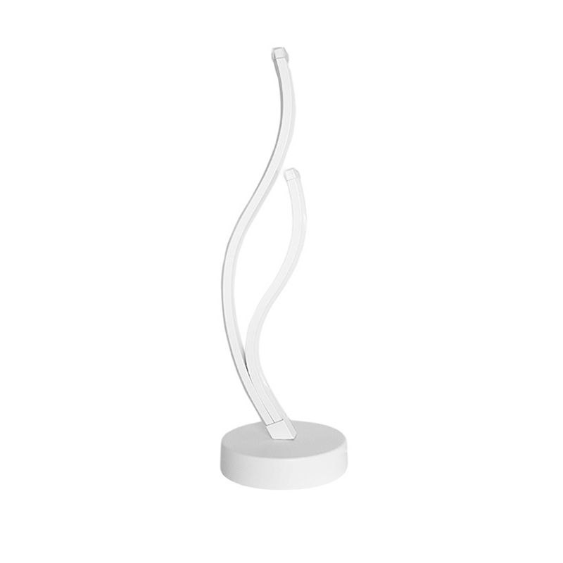 Lampada da tavolo lineare bianco semplicità Luce notturna a LED acrilico per decorazione della camera da letto