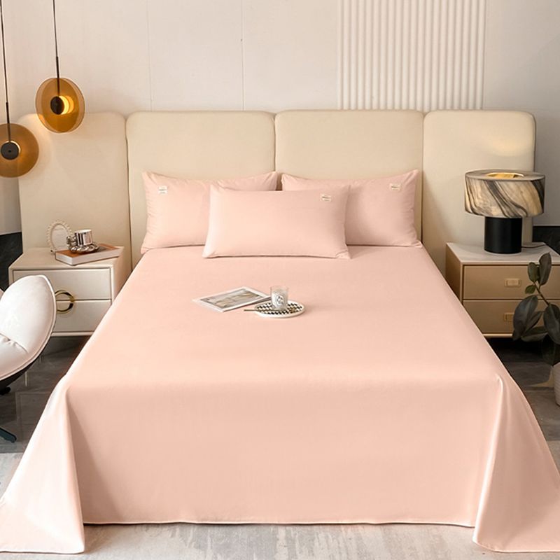 Solid Color Bed Sheet Set 100 Cotton Breathable Bed Sheet Set with Wrinkle Resistant