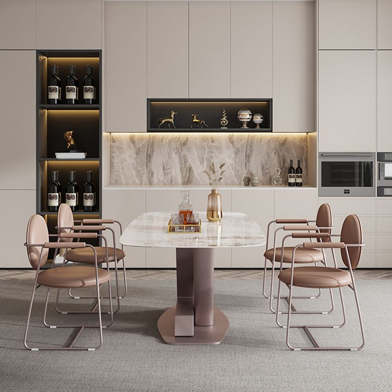 Luxury Sintered Stone Top Dining Set Rectangle 1/4/5/7 Pieces Dining Area Table Set