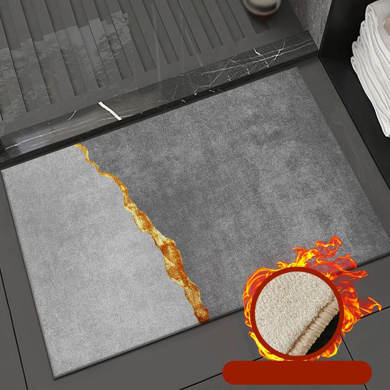 Grey Living Room Area Rug Color Block Polyester Area Carpet Anti-Slip Washable Area Rug