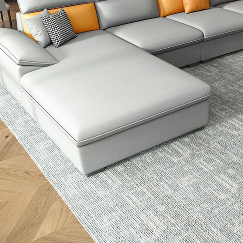 Pillow Top Arms Stain-Resistant Soft Modular Sectionals with Reversible Chaise