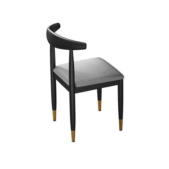 Contemporary Metallic Fixed Dining Table Rectangle Formal Dinette Set with Balck Base