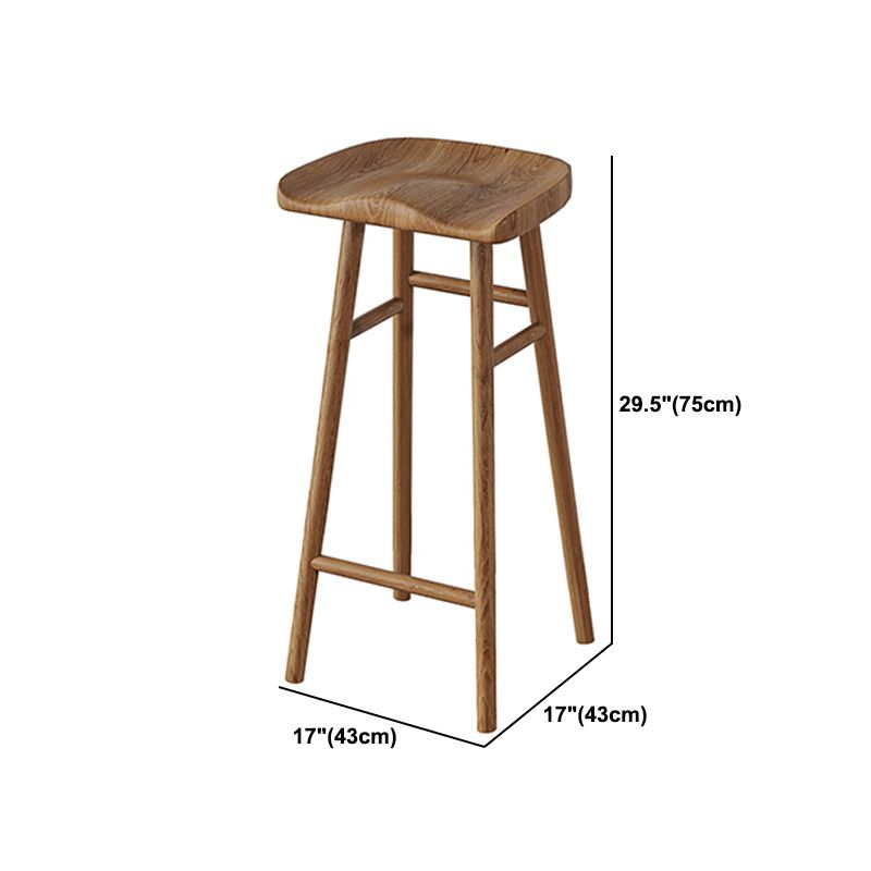 Indoor Rectangular Bar Table Set 1/3 Pcs Solid Wood Bar Table with Backless Bar Stool