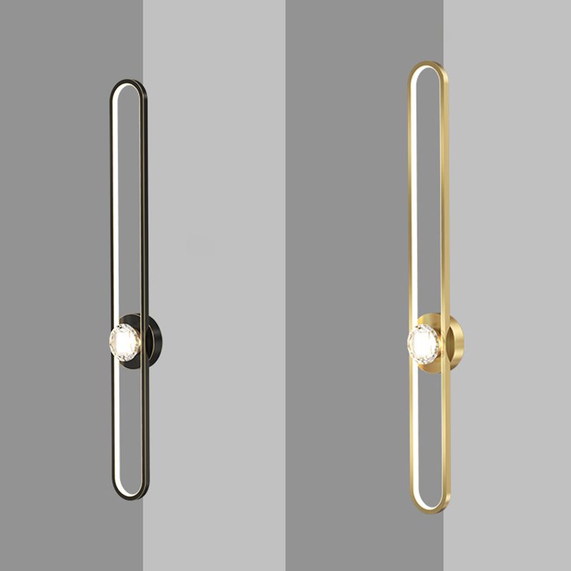 Modern LED Metal Wall Sconce Linear Shape Wall Light with Acrylic Shade for Bedroom