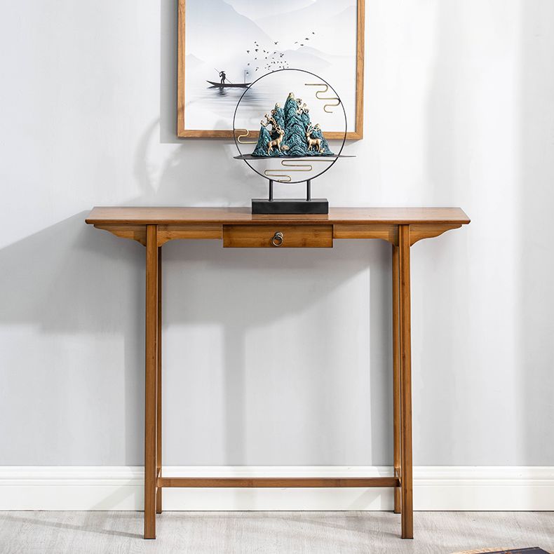 Mid-Century Modern Console Table Dark Brown Rectangle Console Table