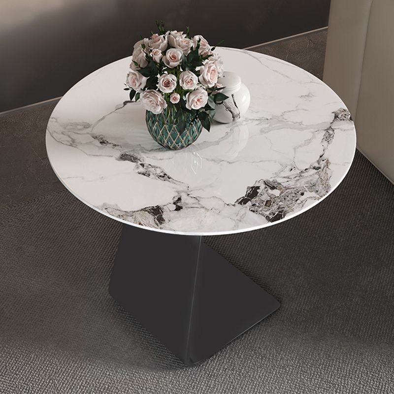 19"H Contemporary Corner Table Round Metal Accent Side Table