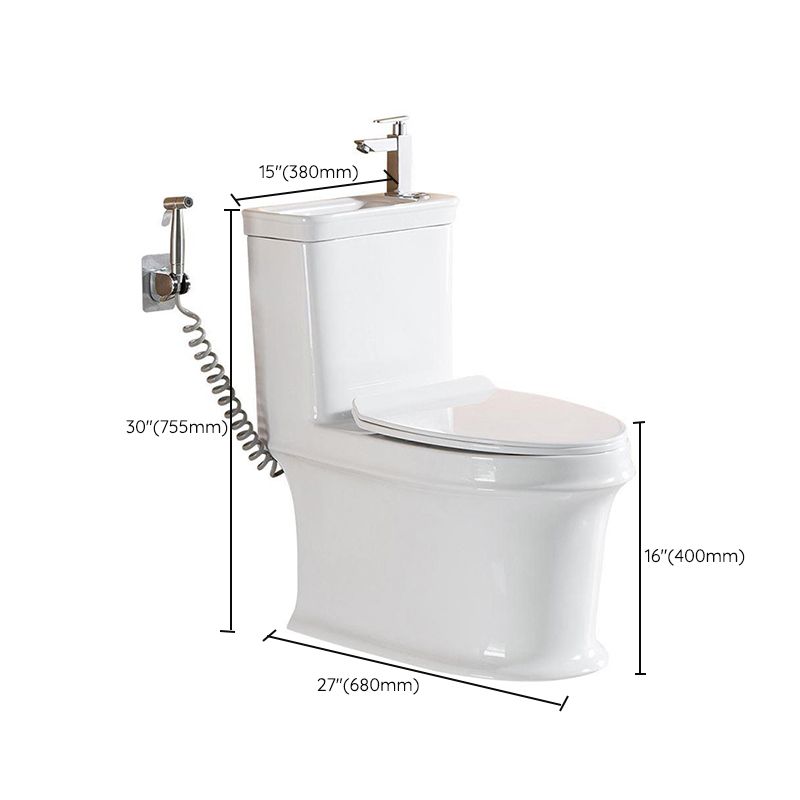 Modern Ceramic Flush Toilet One Piece White Toilet Bowl for Washroom