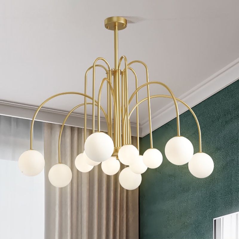 Lampadario opaco di vetro latte moderno di illuminazione lampadario moderno per la camera da letto del soggiorno