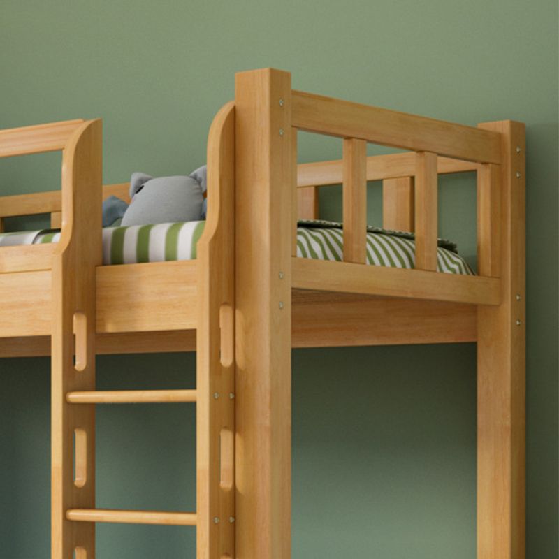 Mid-Century Modern Headboard Bunk Bed Solid Wood Bed with Footboard