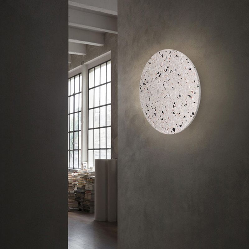 Modernist Sconce Lighting Circular Stone Wall Lamp for Hallway
