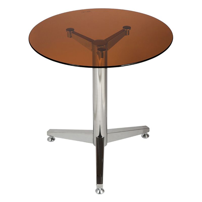 Eettafel van helder gehard glas Eigentijdse eettafel met driepootbasis