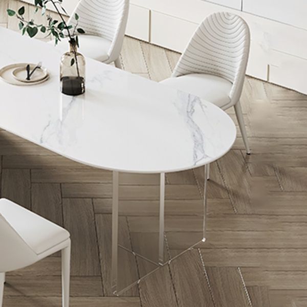 Sintered Stone Dining Table Modern Style Dining Table with Acrylic Base