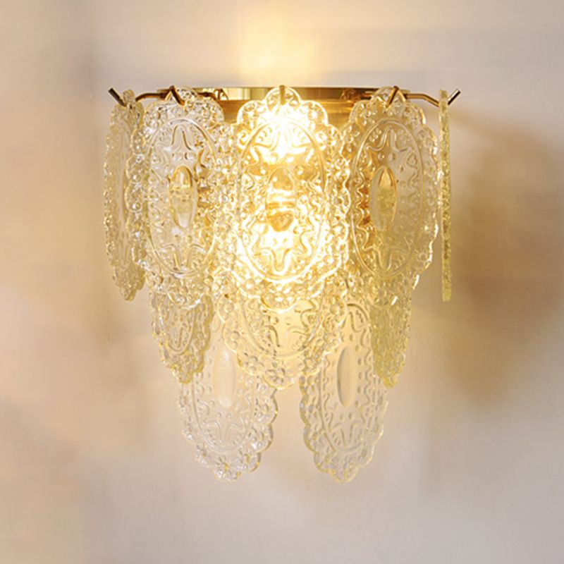 Wall Light Fixture Modern Style Glass Shaded Wall Mount Lighting