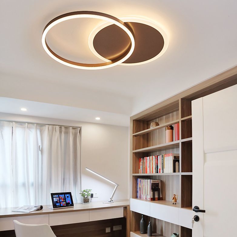 Circle Flush Mount Light Fixtures Ultra-Contemporary Metal Ceiling Light Fixtures for Living Room