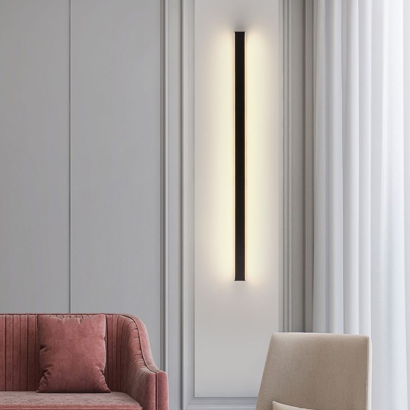 Modern Style Linear Shape Wall Sconce Metal 2 Light Sconces for Living Room