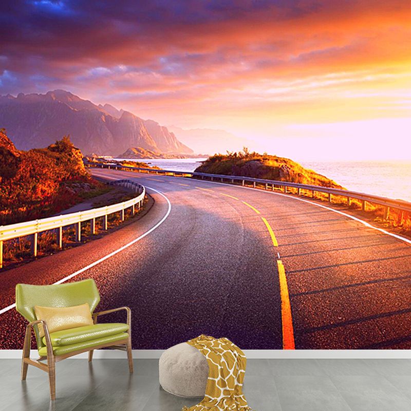 Highway Photography Stain Resistant Mural Wallpaper Sleeping Room Wall Mural