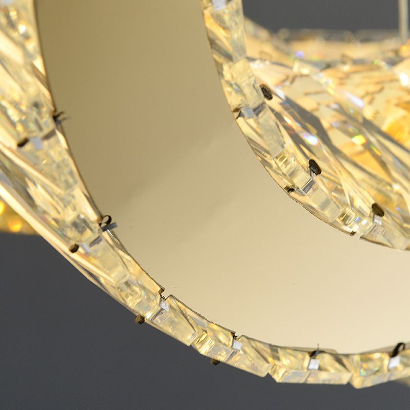 Contemporary Style Oval Shape Island Light Crystal 1 Light Island Lighting in Gold
