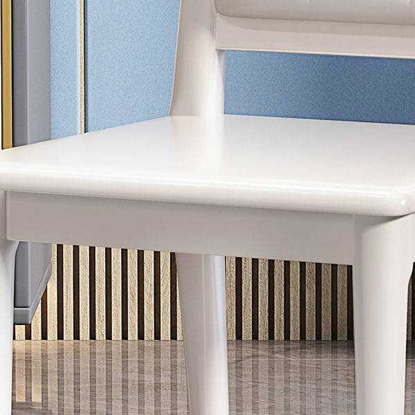 Wood Tufted Dining Chair Modern Style Open Back Armless Chair