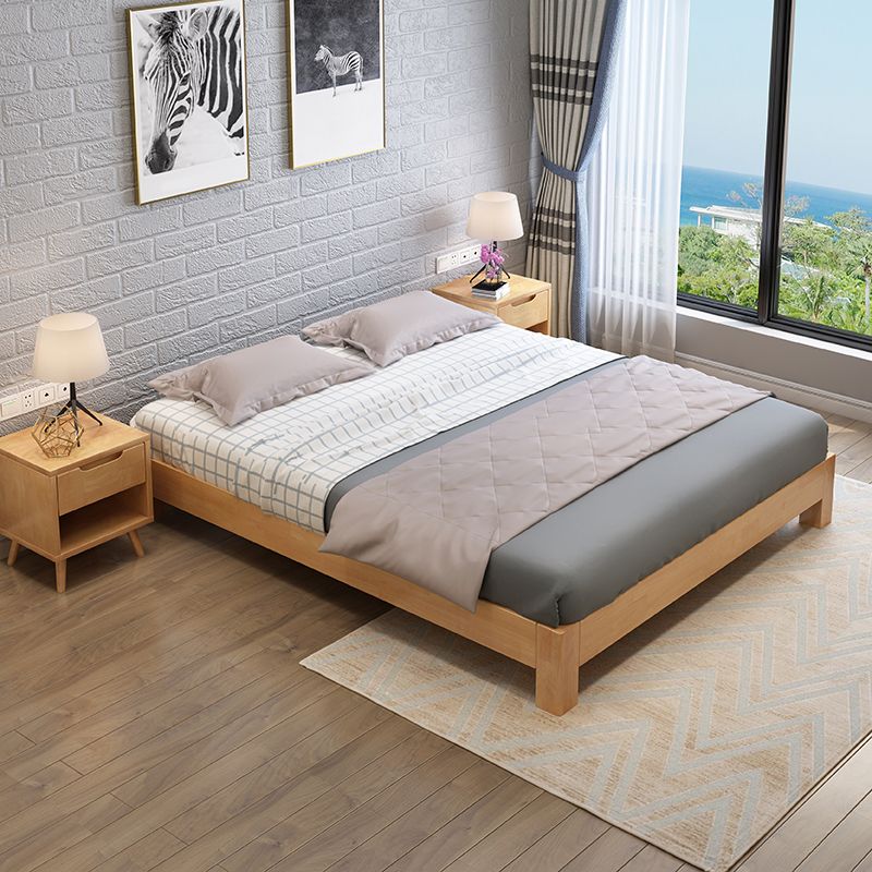 Contemporary Solid Color Wooden Bed Frame 9.84 " H Tatami Bed