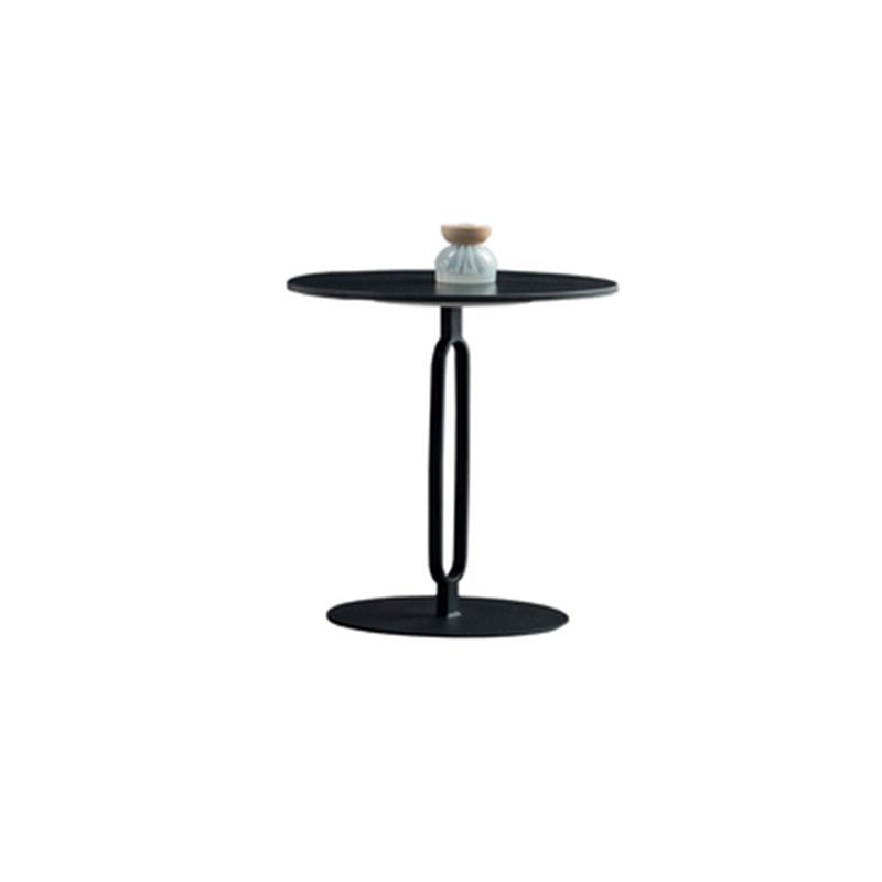 Modern Slate Trestle Coffee Table with Storage Round Cocktail Table in Grey