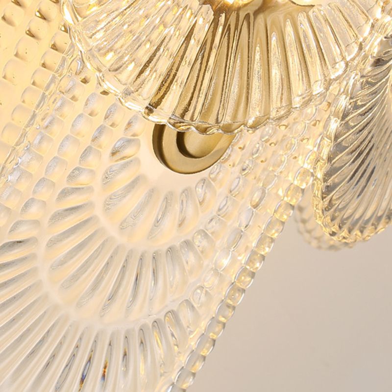 Metal & Glass 2 - Light Wall Light Post Modern in Gold & Clear