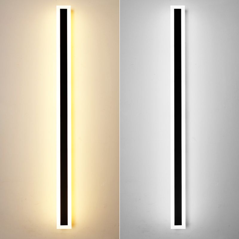 Linear Shape Metal Wall Lighting Modern Style 1 Light Wall Mount Light in Black