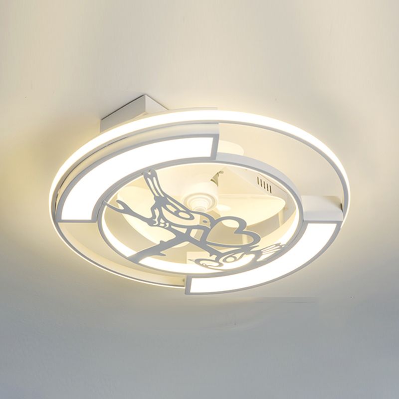 Modern Ceiling Fan Light LED Ceiling Mount Lamp with Acrylic Shade for Bedroom