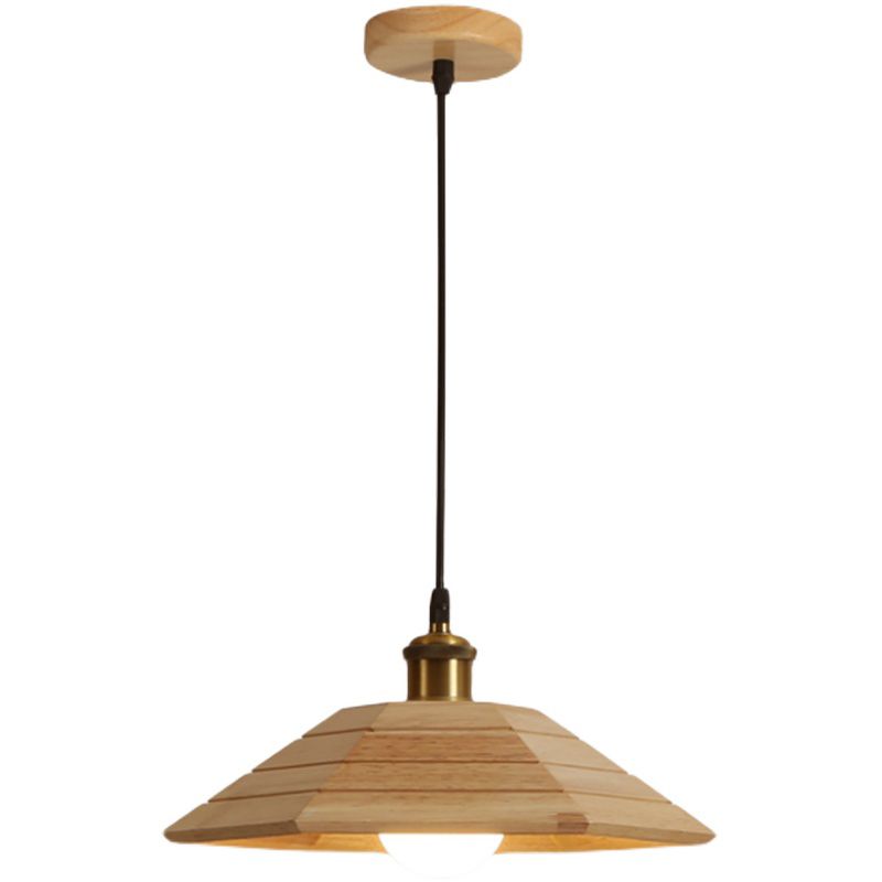 Accesorio de iluminación colgante sombreada de madera Luz de techo de estilo moderno para sala de estar