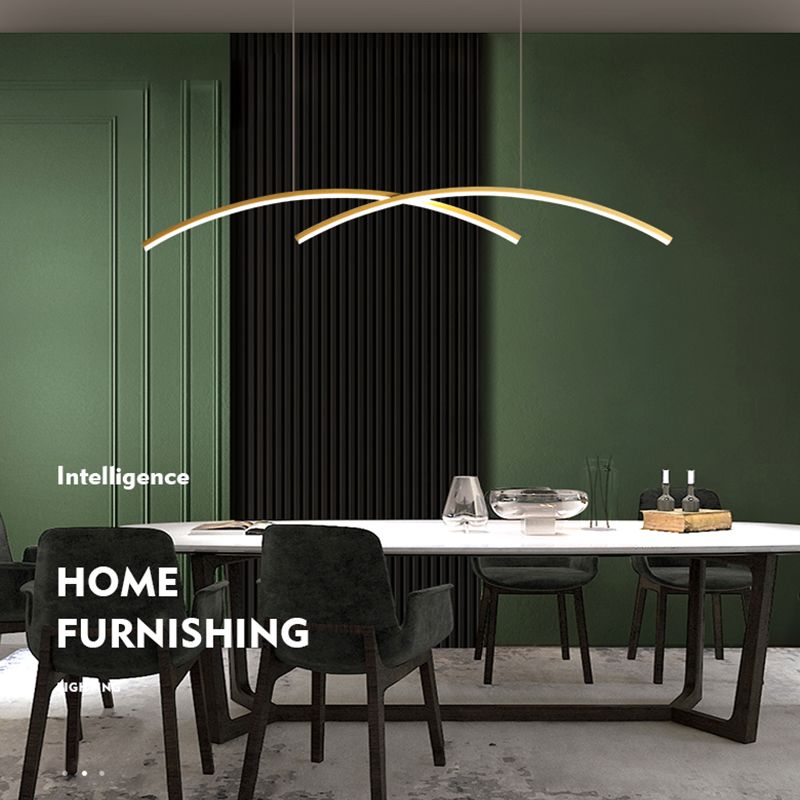 Contemporary Island Light Linear Metal 2 Light Island Lights for Kitchen