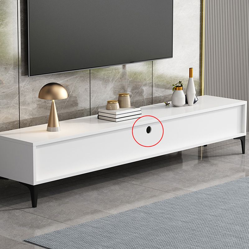 16 - Inch H Wood / Stone TV Console , Minimalist TV Cabinet - Grey / White