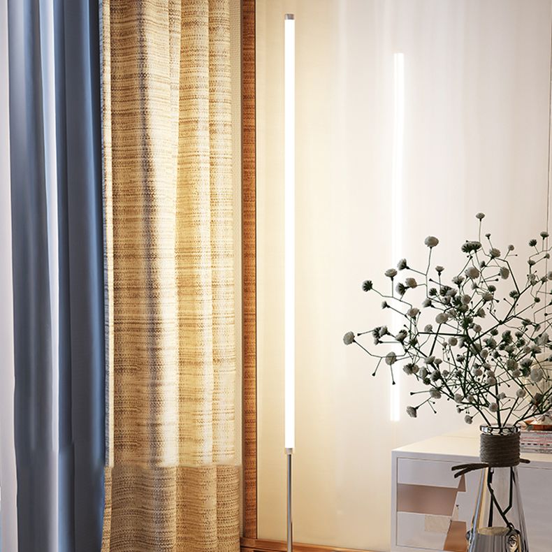 Acrylröhrchen stehende Bodenbeleuchtung Minimalismus Chrom Finish LED LED -SHOHR für Wohnzimmer