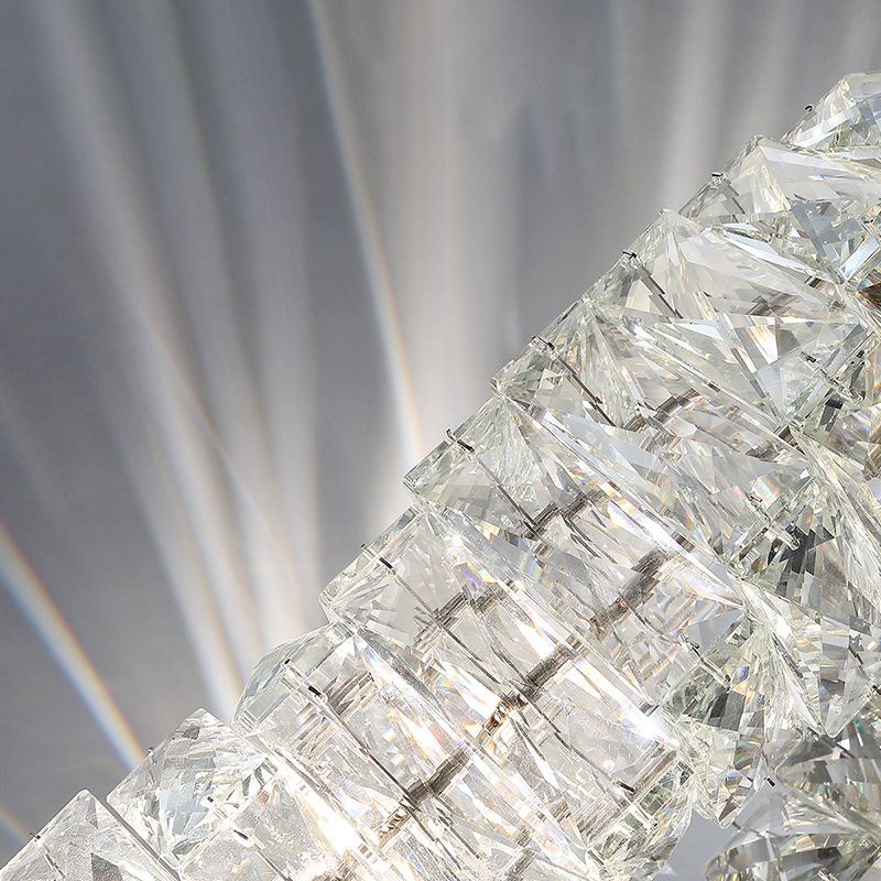 Unique Shade Crystal Wall Sconce Modern Style Single Light Wall Mounted Light in Silver