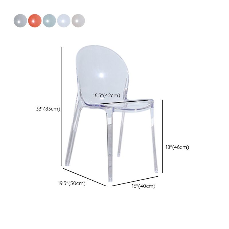 Contemporary Kitchen Dining Side Chair Plastic Stack Parsons Chair