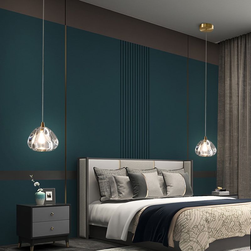 Teardrop Hanging Pendant Light Simplicity Style Crystal Down Lighting Pendant for Bedroom