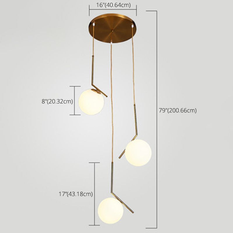 Sphères pendantes des luminaires suspendus nordics simples de plafond en verre blanc pour restaurant